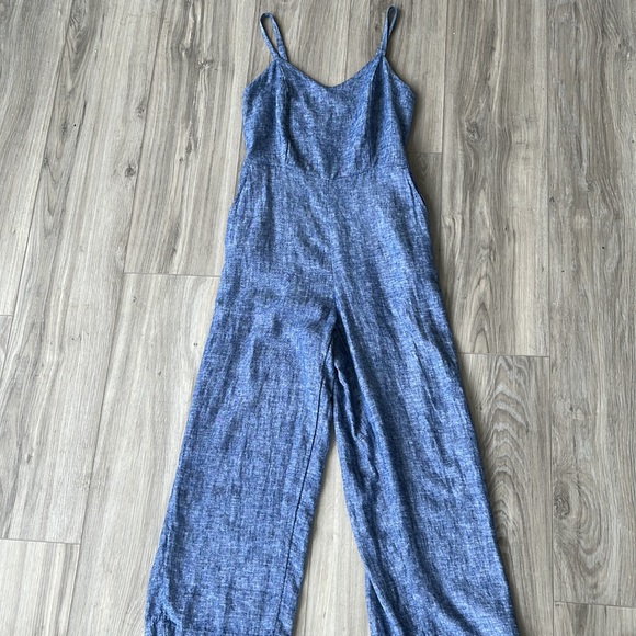 Chambray Cropped Jumpsuit XS - Picture 5 of 6